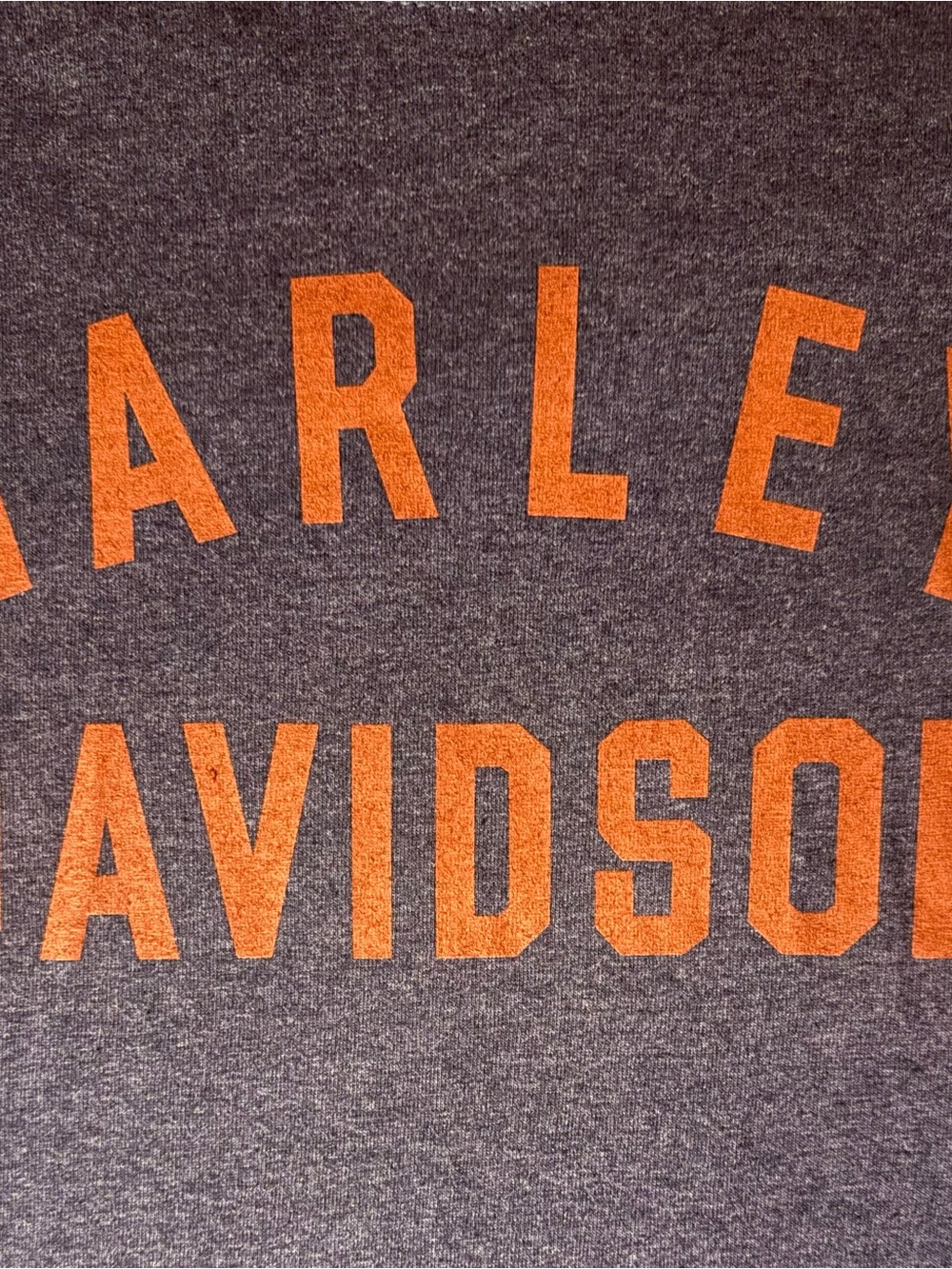 Harley-Davidson Orange Logo Tee on Dark Gray